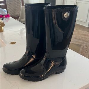 UGG Glossy Black Waterproof Boots